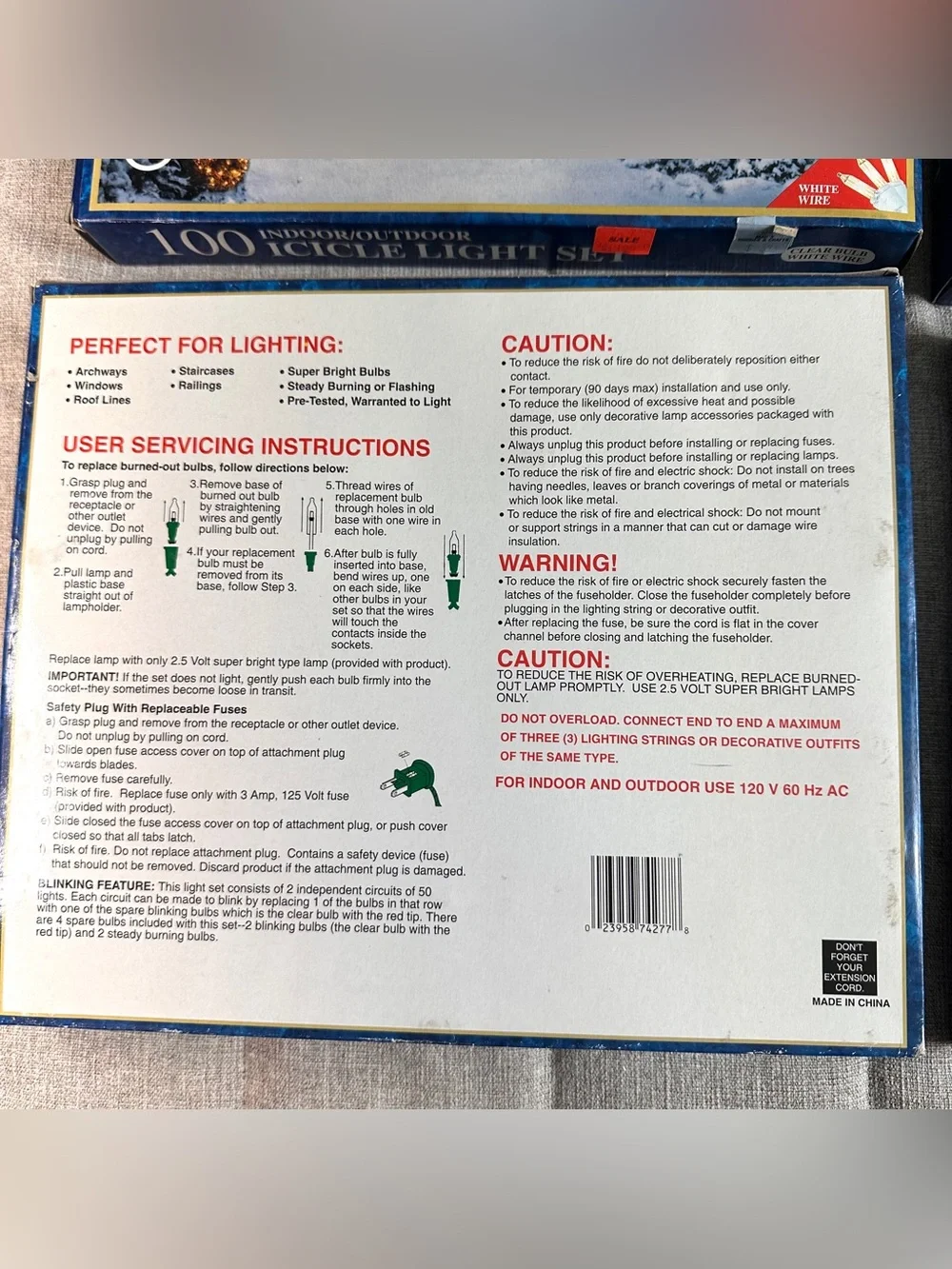 VTG 100 Indoor/Outdoor Clear Curtain Icicle Light Set 10 FT 4 Boxes Tested NEW